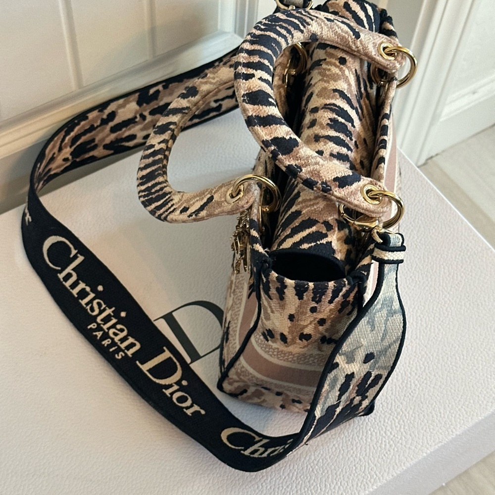 Christian Dior Bolso Lady D-Lite Lienzo Bordado Mediano - Picture 5 of 12